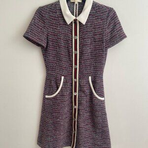 Maje Tweed Pattern Mini Dress 0